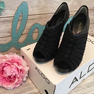ALDO Berretta-97 Opened-Toe Booties w/Bow Details